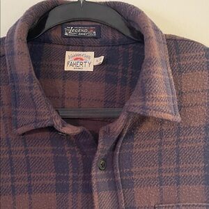 Faherty Purple and Brown Plaid Shirt